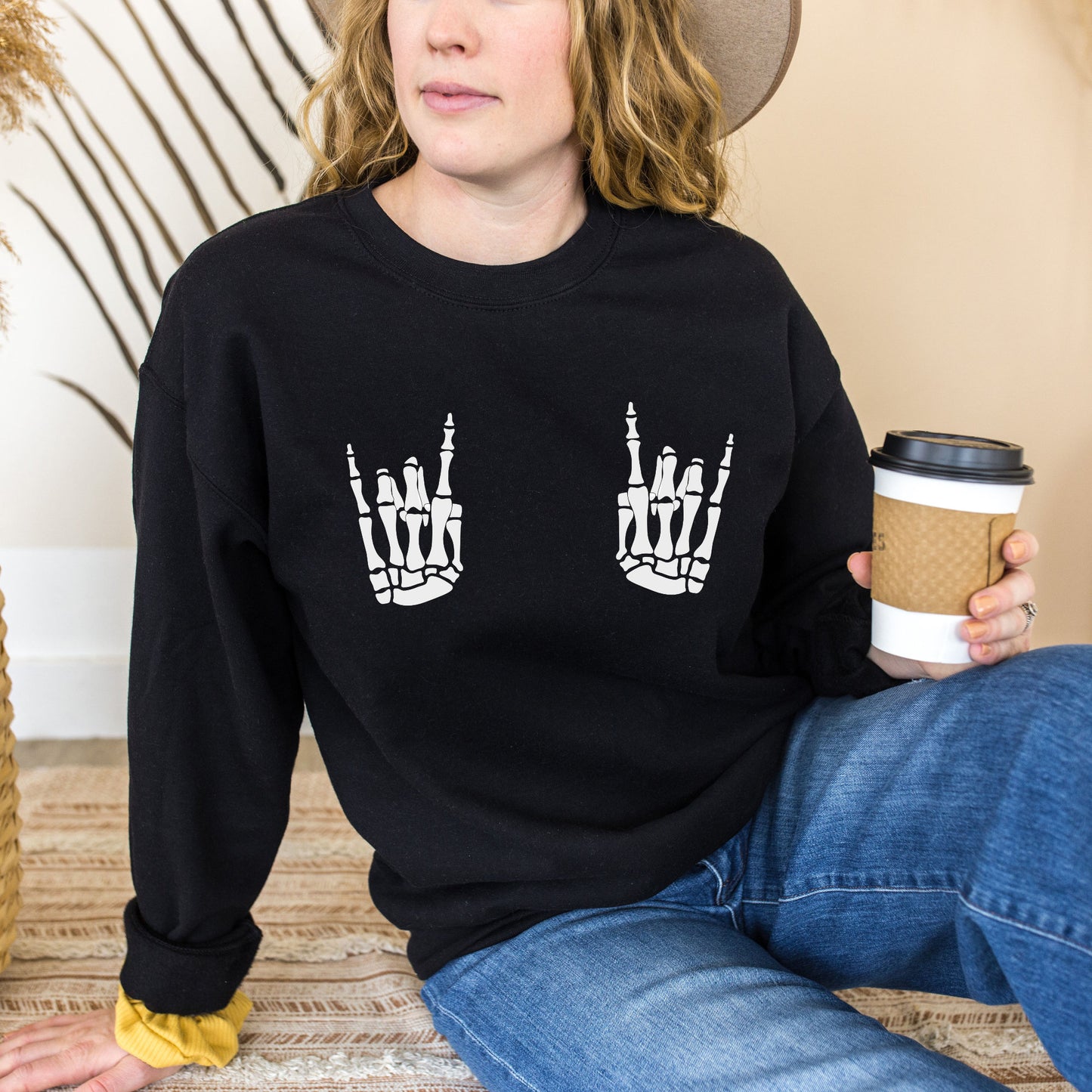 Skeleton Hands Long Sleeve Tee